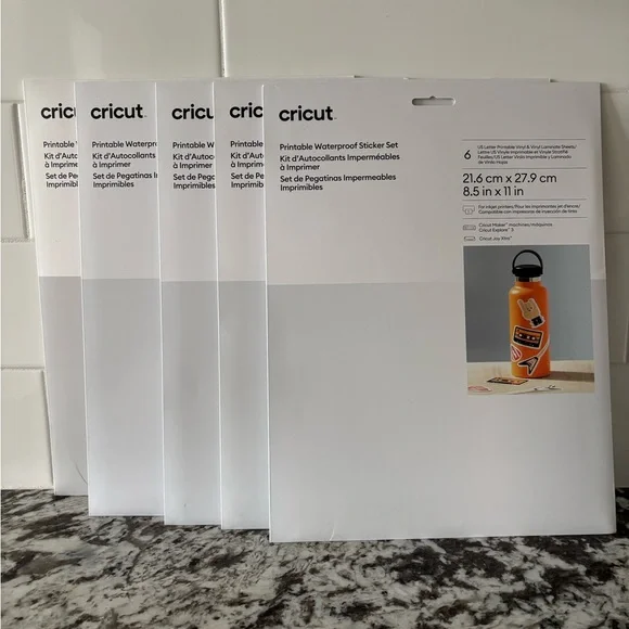 (5) Cricut Printable Waterproof Sticker Bundle of 5 - Picture 1 of 6